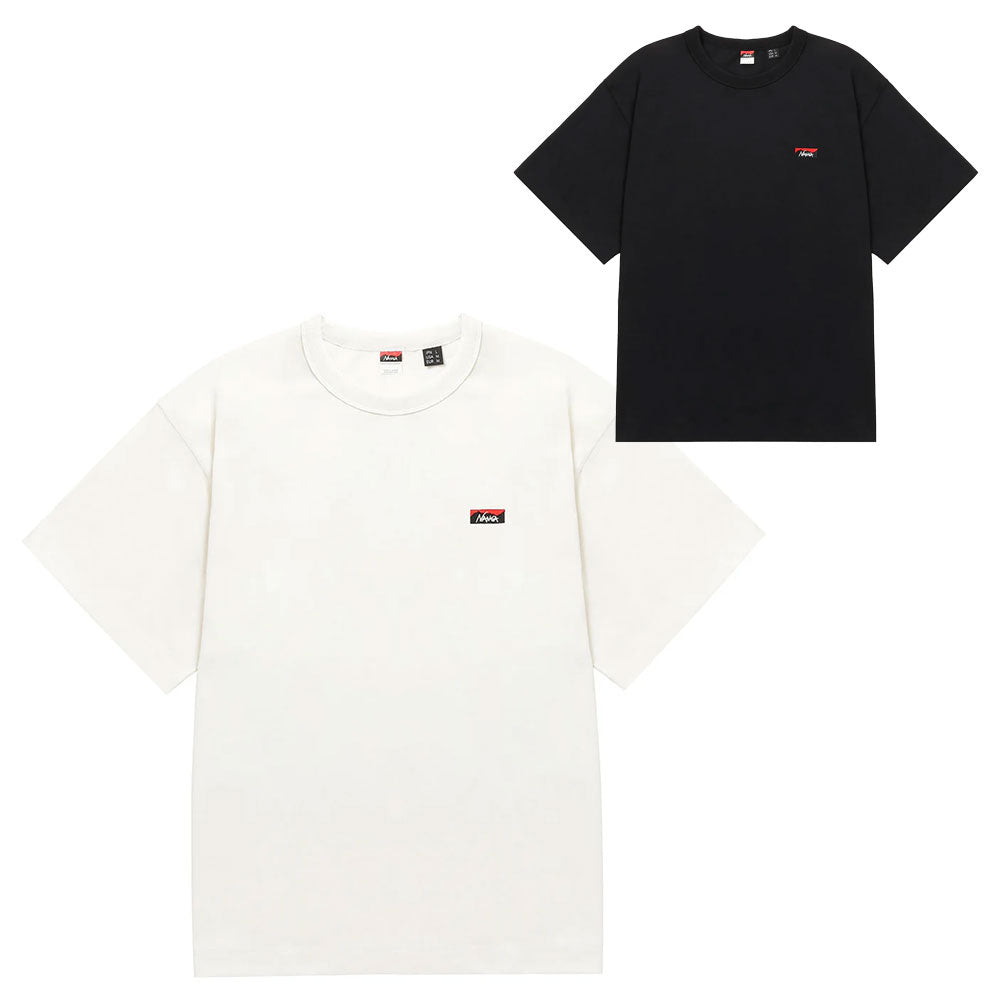 ナンガ エコハイブリッド ボックスロゴ エンブロイダリーTシャツ