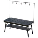 ワック マルチ アイアンテーブル waq-mit1 テーブル アイアンテーブル パネル式 折りたたみ式 高さ調整可能 収納棚付 カスタム可能 IGT対応