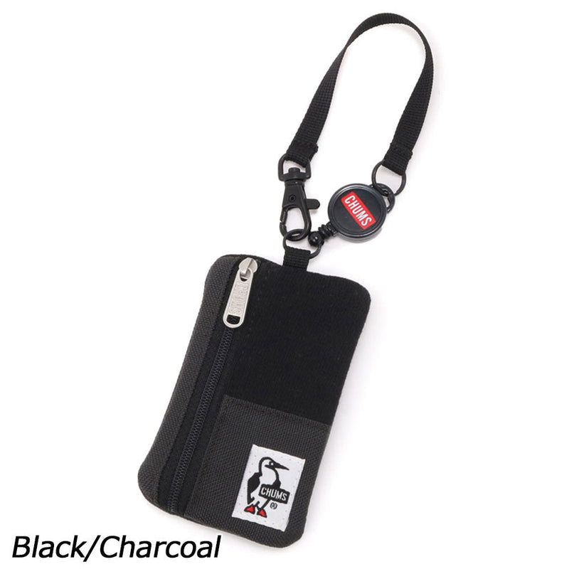 チャムス コミューターパスケーススウェットナイロン CH60-3619 ウォレット 財布 スウェット リール付 撥水 撥油 防汚