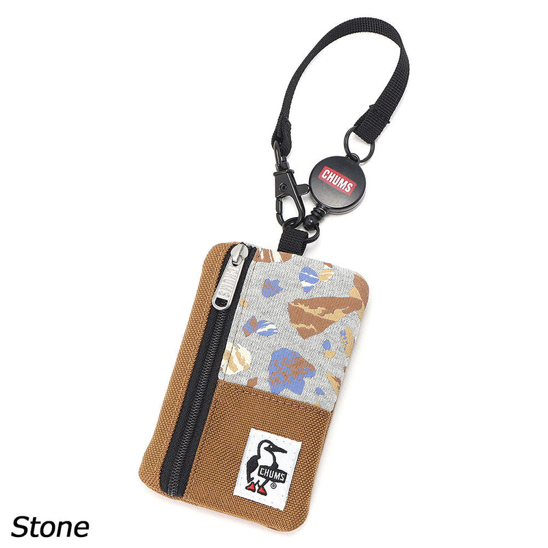 チャムス コミューターパスケーススウェットナイロン CH60-3619 ウォレット 財布 スウェット リール付 撥水 撥油 防汚