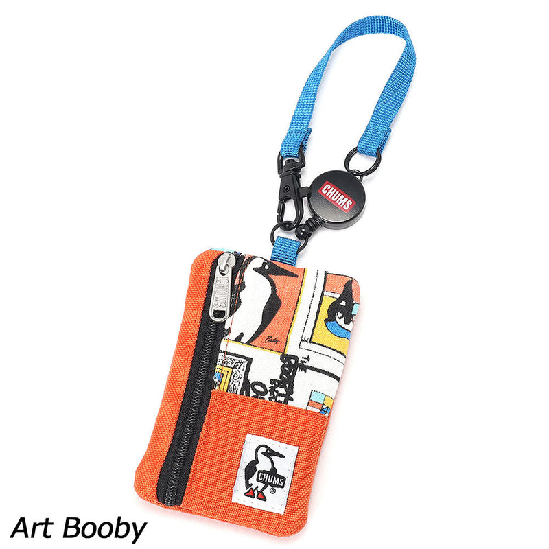 チャムス コミューターパスケーススウェットナイロン CH60-3619 ウォレット 財布 スウェット リール付 撥水 撥油 防汚