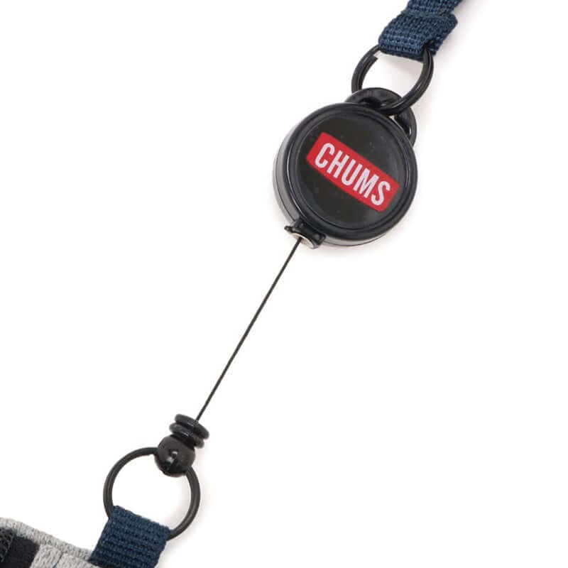 チャムス コミューターパスケーススウェットナイロン CH60-3619 ウォレット 財布 スウェット リール付 撥水 撥油 防汚