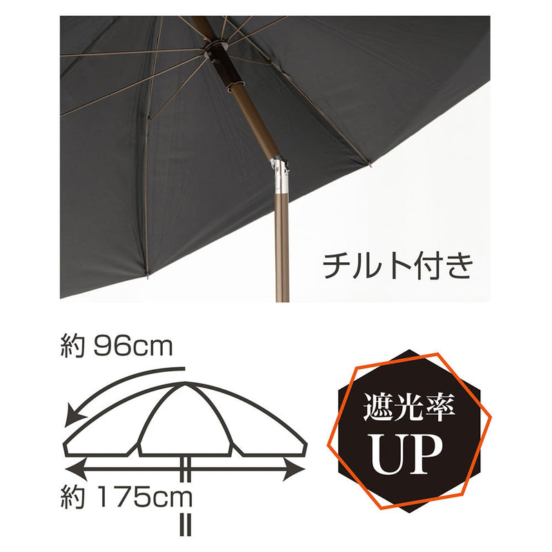 バンドック パラソル200cm ブラックコーティング MS-35 パラソル 日よけ ビーチ レジャー イベント