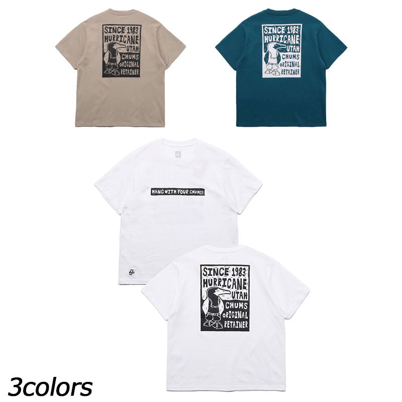 チャムス ウッドブロックプリントTシャツ Tシャツ 半袖 吸汗 速乾 接触冷感 メンズ