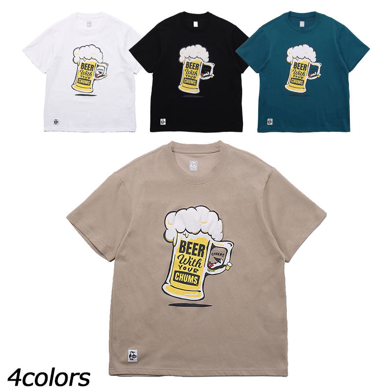 チャムス ビールウィズユアチャムスTシャツ Tシャツ 半袖 吸汗 速乾 接触冷感 メンズ