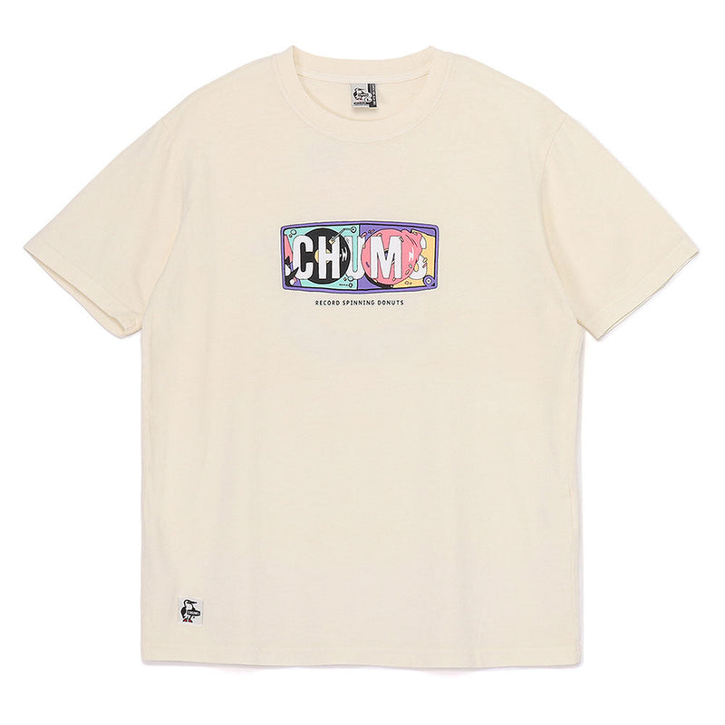 チャムス チャムスレコード＆ドーナツTシャツ CH01-2530 Tシャツ 半袖 ユニセックス 親子お揃い