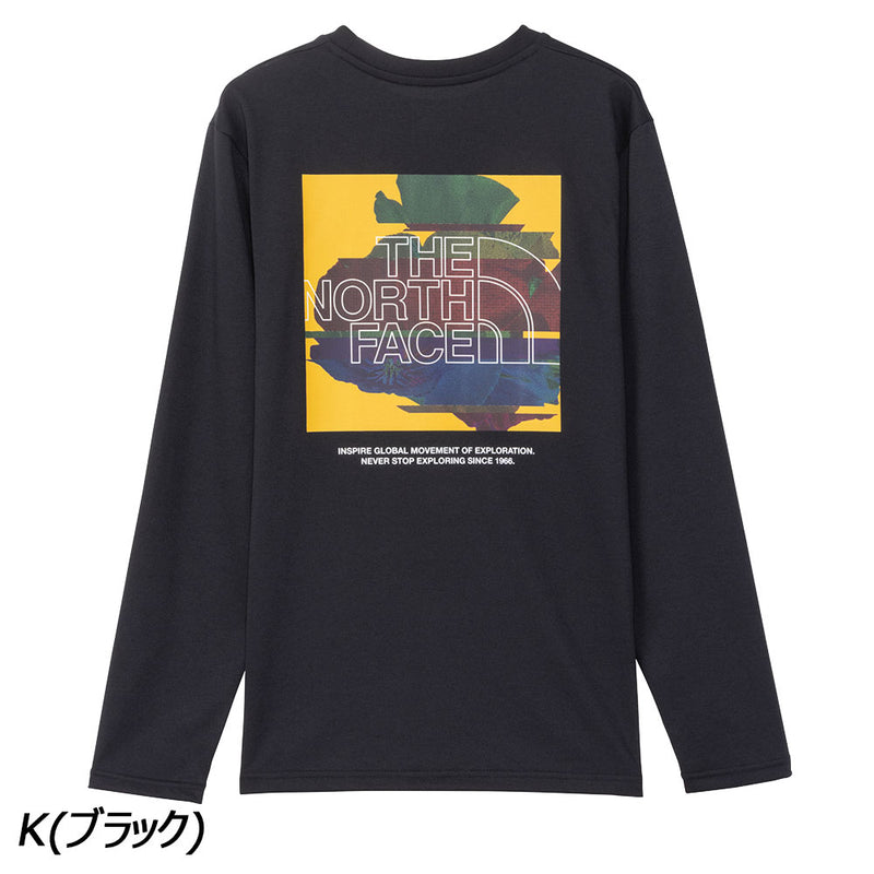 ノースフェイス ロングスリーブデジタルボックスロゴティー NT82488 Tシャツ 長袖 UVケア 抗菌 防臭 メンズ