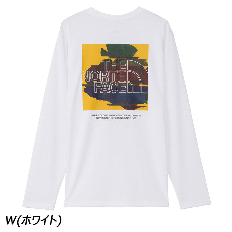 ノースフェイス ロングスリーブデジタルボックスロゴティー NT82488 Tシャツ 長袖 UVケア 抗菌 防臭 メンズ