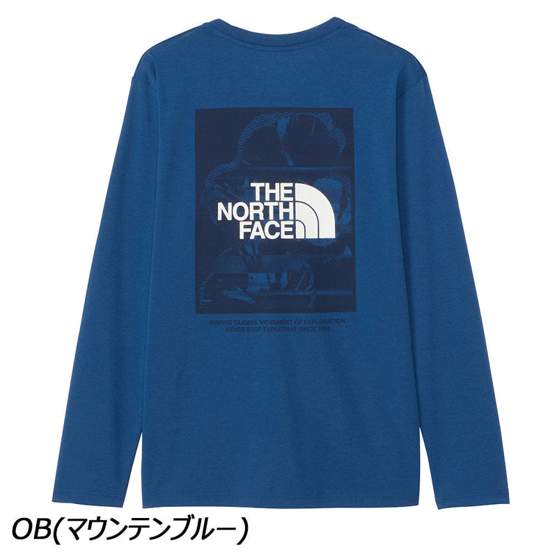 ノースフェイス ロングスリーブデジタルボックスロゴティー NT82488 Tシャツ 長袖 UVケア 抗菌 防臭 メンズ