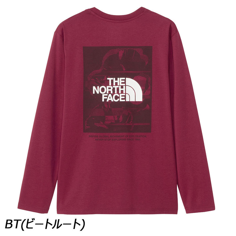 ノースフェイス ロングスリーブデジタルボックスロゴティー NT82488 Tシャツ 長袖 UVケア 抗菌 防臭 メンズ