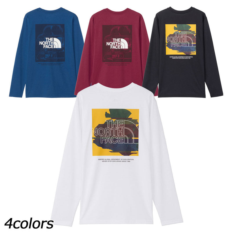 ノースフェイス ロングスリーブデジタルボックスロゴティー NT82488 Tシャツ 長袖 UVケア 抗菌 防臭 メンズ