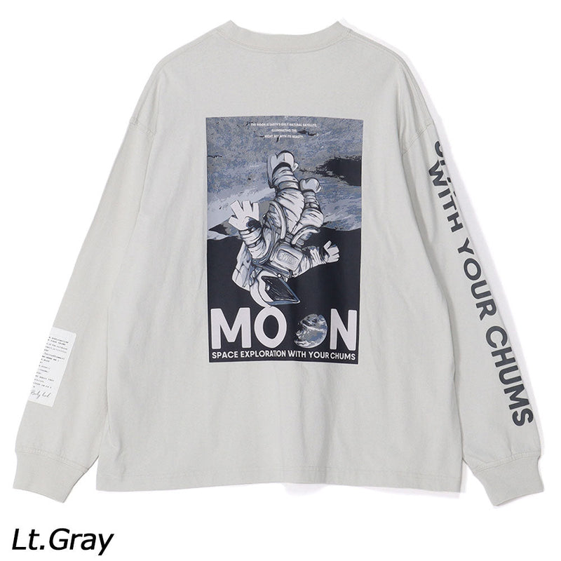 チャムス スペースブービームーンブラッシュドロングスリーブTシャツ CH01-2634 Tシャツ 長袖 オーバーサイズ ユニセックス