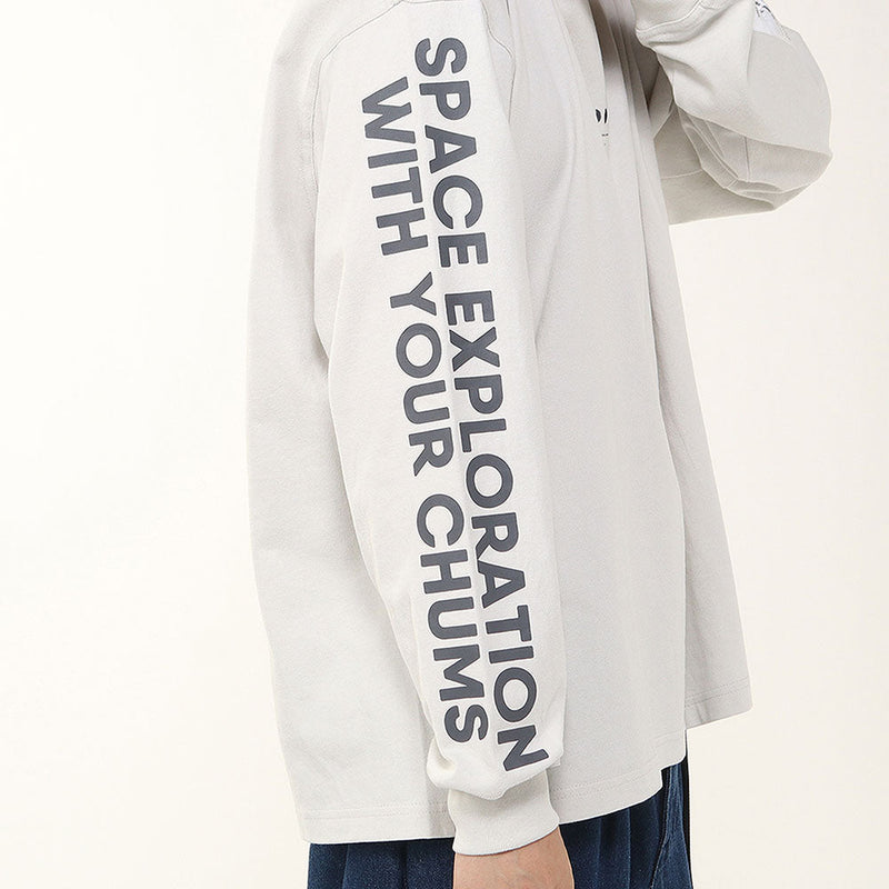 チャムス スペースブービームーンブラッシュドロングスリーブTシャツ CH01-2634 Tシャツ 長袖 オーバーサイズ ユニセックス
