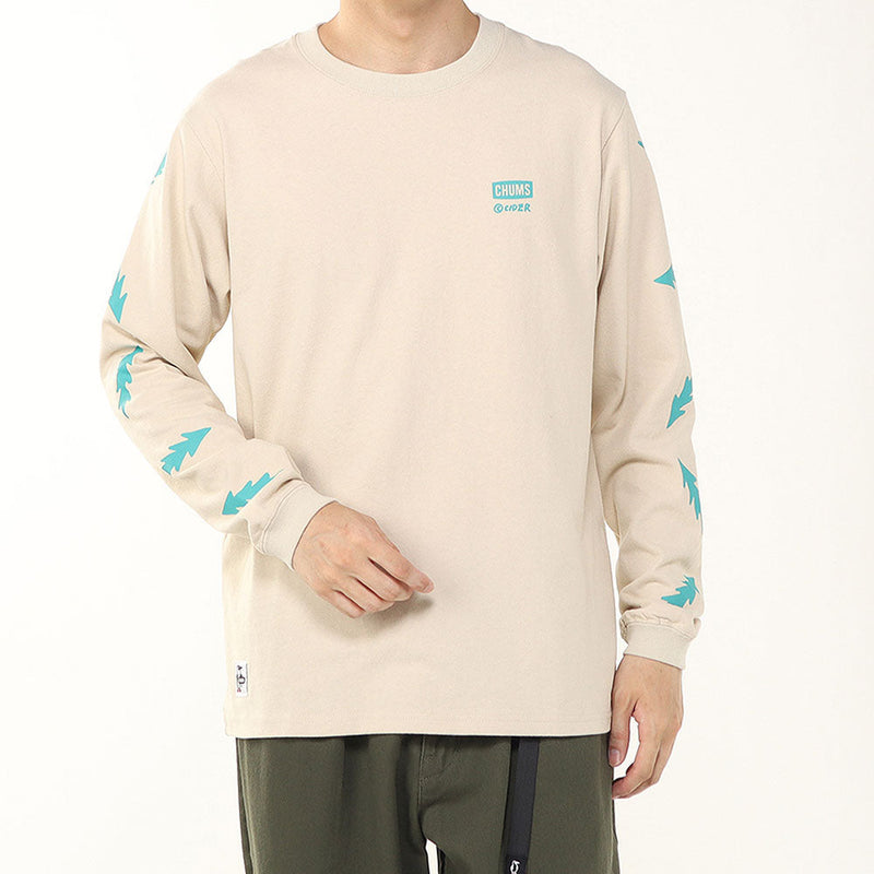 チャムス かせきさいだぁ パターンブラッシュドロングスリーブTシャツ CH01-2636 Tシャツ 長袖 ユニセックス