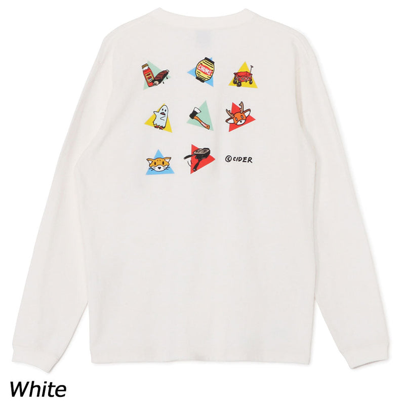 チャムス かせきさいだぁ アラカルト2ブラッシュドロングスリーブTシャツ CH01-2637 Tシャツ 長袖 ユニセックス 親子お揃い