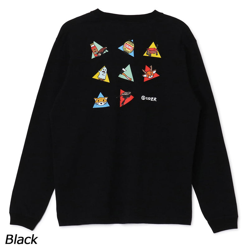 チャムス かせきさいだぁ アラカルト2ブラッシュドロングスリーブTシャツ CH01-2637 Tシャツ 長袖 ユニセックス 親子お揃い