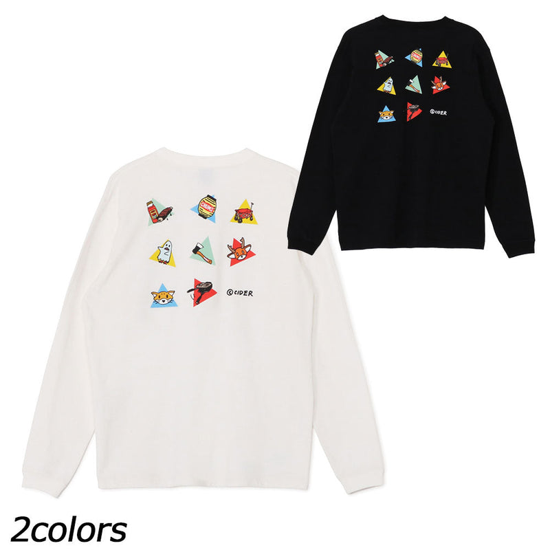 チャムス かせきさいだぁ アラカルト2ブラッシュドロングスリーブTシャツ CH01-2637 Tシャツ 長袖 ユニセックス 親子お揃い