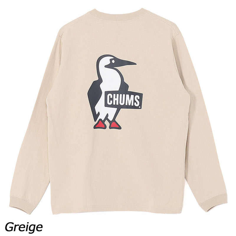 チャムス ブービーロゴブラッシュドロングスリーブTシャツ CH01-2668 Tシャツ 長袖 ユニセックス 定番 人気 親子お揃い