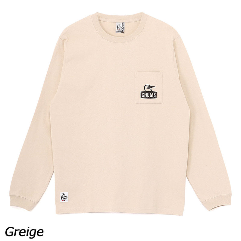 チャムス ブービーフェイスポケットブラッシュドロングスリーブTシャツ CH01-2670 Tシャツ 長袖 ポケット付 ユニセックス