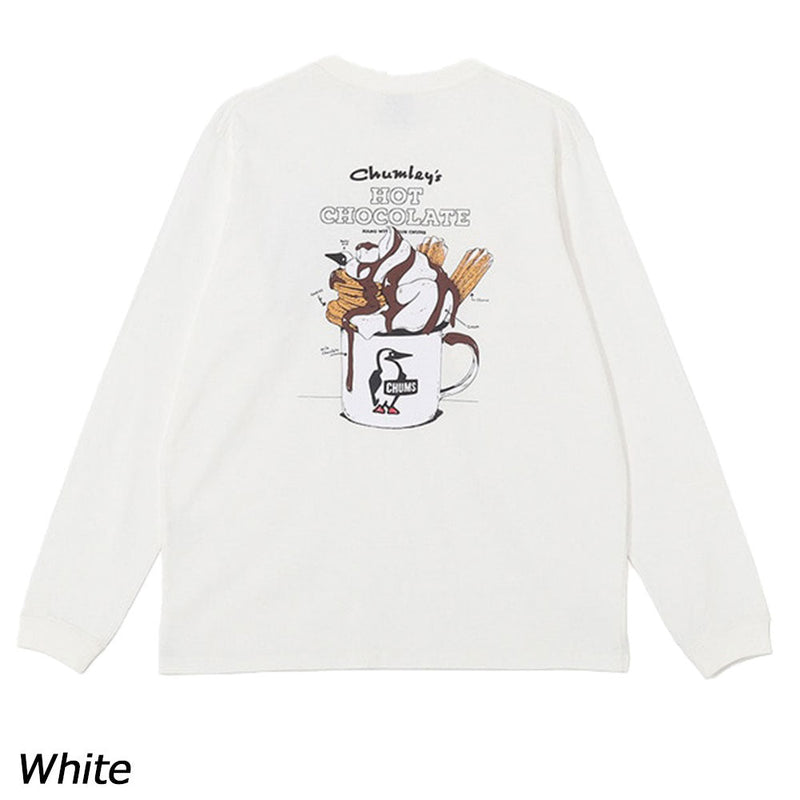 チャムス ホットチョコレートポケットブラッシュドロングスリーブTシャツ CH01-2659 Tシャツ 長袖 ポケット付 ユニセックス 親子お揃い