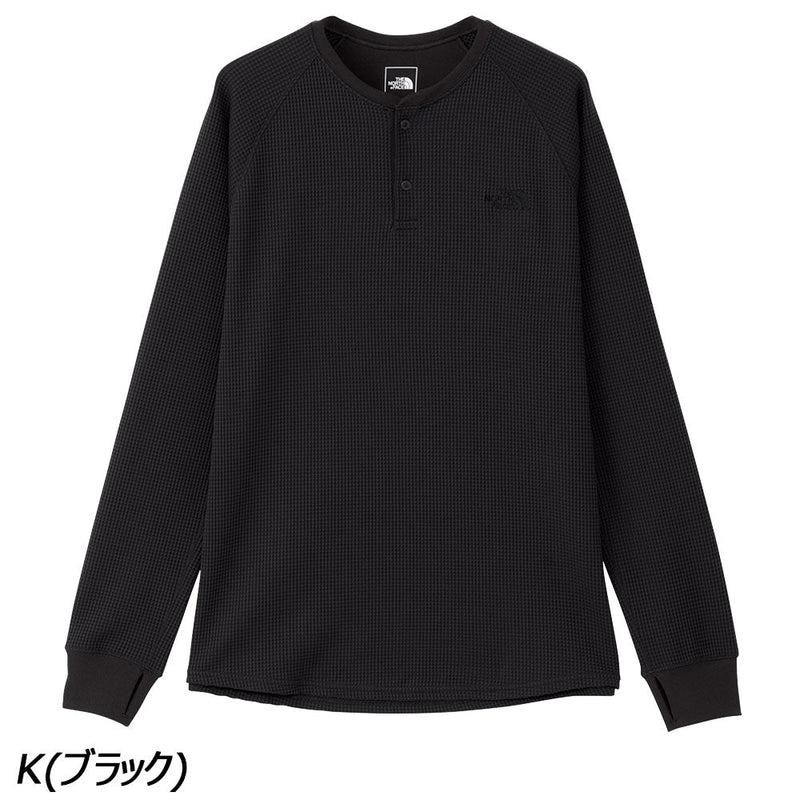 ノースフェイス フリーランワッフルクルー NT62394 Tシャツ 長袖 ヘンリーネック サムホール ワッフル生地 UVプロテクト 抗菌 防臭 メンズ