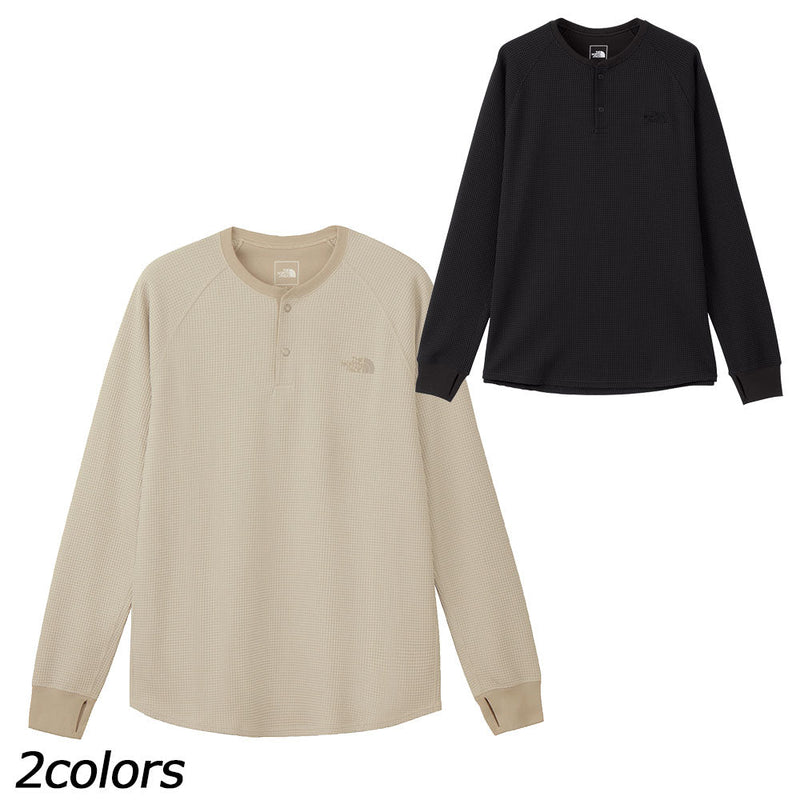 ノースフェイス フリーランワッフルクルー NT62394 Tシャツ 長袖 ヘンリーネック サムホール ワッフル生地 UVプロテクト 抗菌 防臭 メンズ