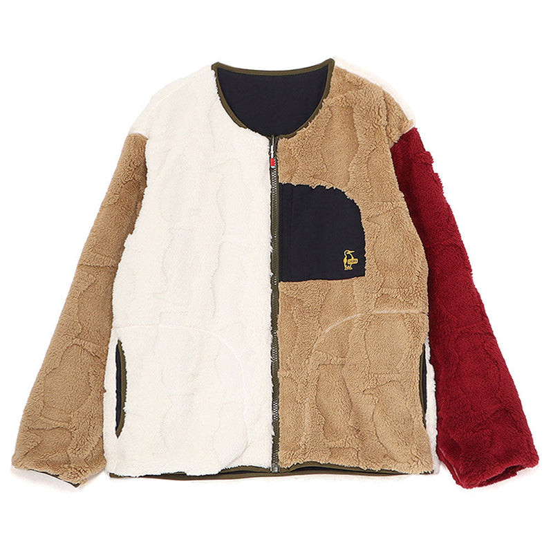 チャムス ブービーエルモリバーシブルジャケット CH04-1478 フリース ジャケット リバーシブル ノーカラー ユニセックス 定番 人気