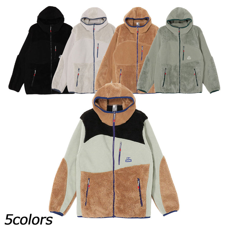 チャムス ボンディングフリースパネルパーカー CH04-1419 フリース ジャケット フード付 防風 ユニセックス 定番 人気 親子お揃い