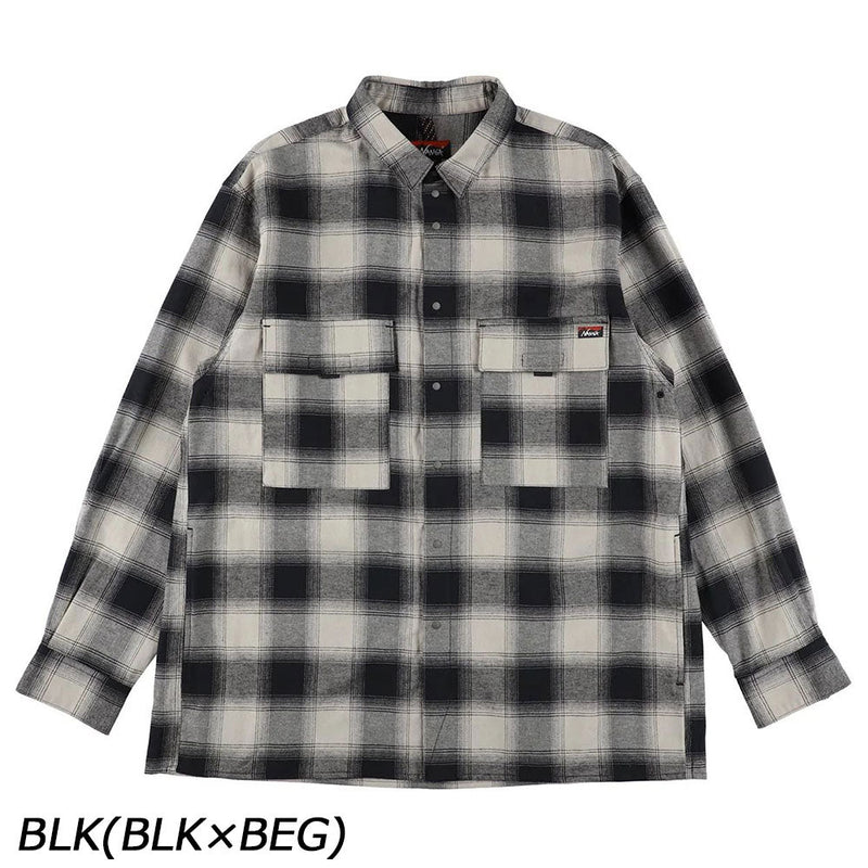 ナンガ オンブレチェック ダブルポケット ボックスシャツ シャツ ネルシャツ ユニセックス