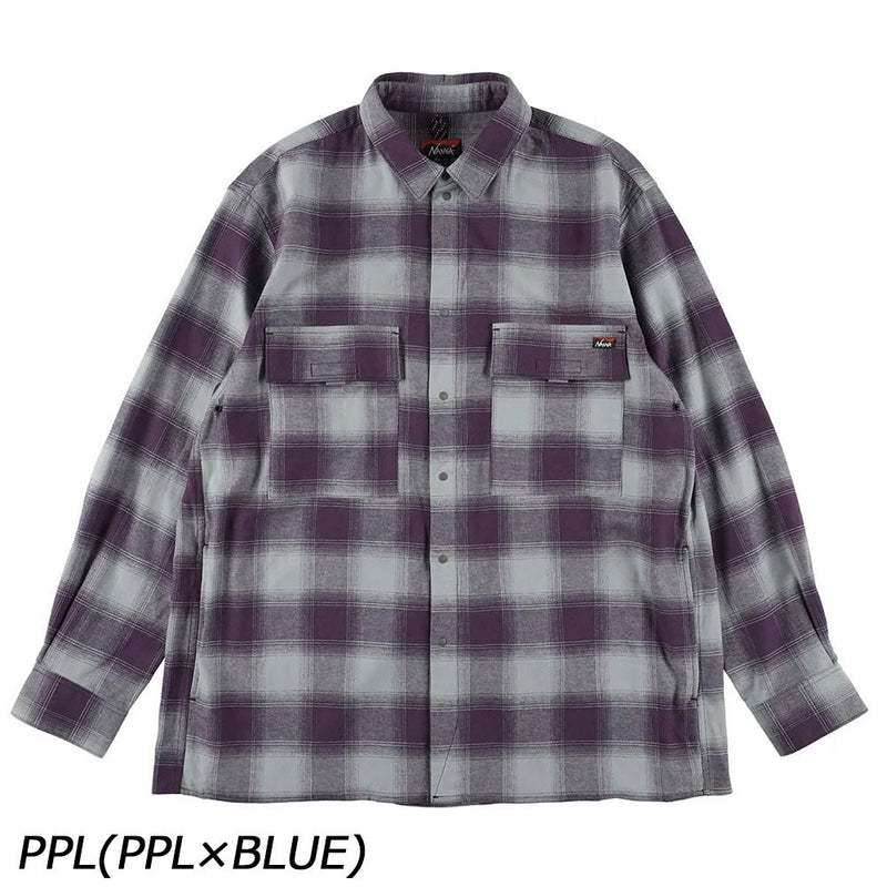 ナンガ オンブレチェック ダブルポケット ボックスシャツ シャツ ネルシャツ ユニセックス