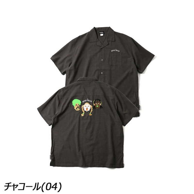 ジムマスター ONE LOVE 刺繡シャツ G521719 シャツ 半袖 開襟 ユニセックス