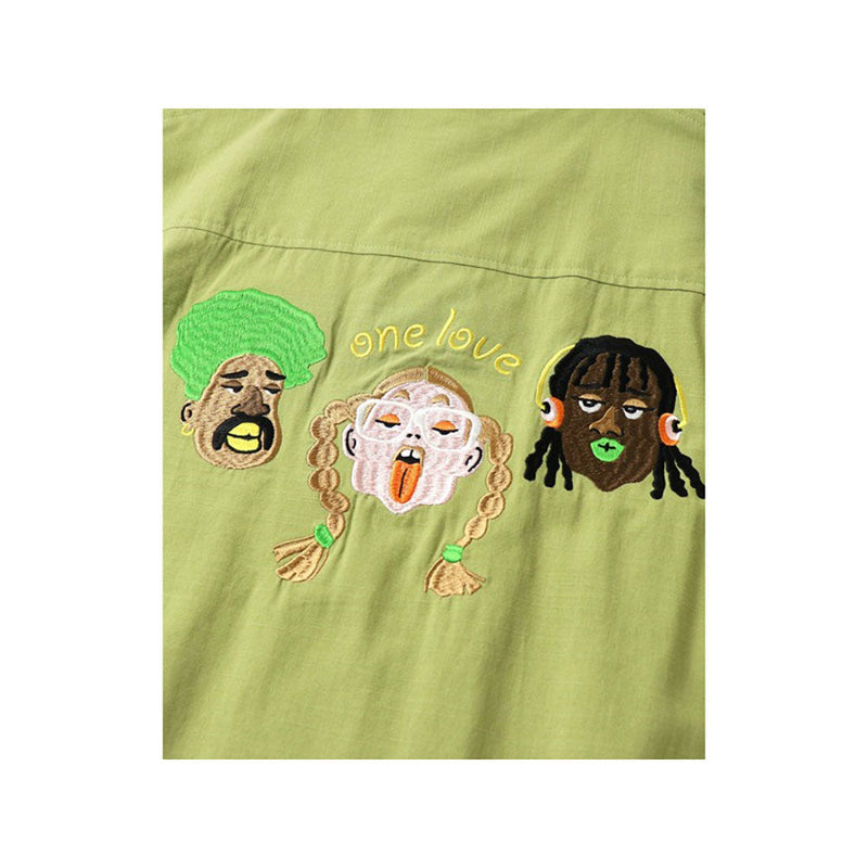 ジムマスター ONE LOVE 刺繡シャツ G521719 シャツ 半袖 開襟 ユニセックス
