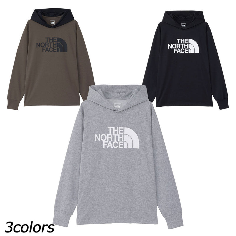 ノースフェイス ロングスリーブビッグロゴフーティ NT82385 パーカー スウェット Tシャツ 長袖 UVケア 静電ケア 抗菌 防臭 メンズ