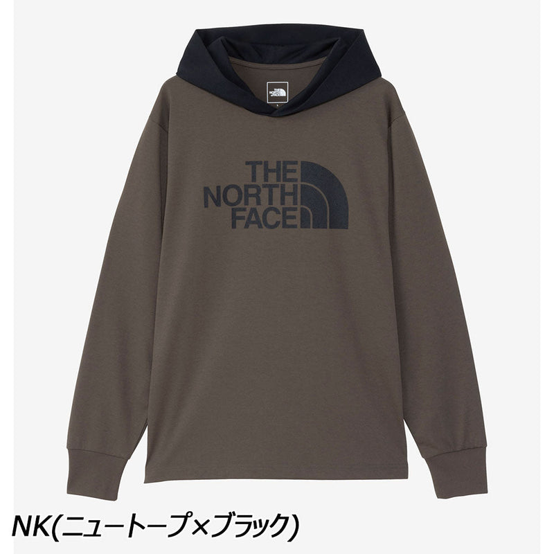 ノースフェイス ロングスリーブビッグロゴフーティ NT82385 パーカー スウェット Tシャツ 長袖 UVケア 静電ケア 抗菌 防臭 メンズ