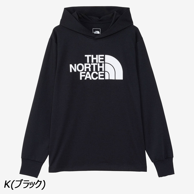 ノースフェイス ロングスリーブビッグロゴフーティ NT82385 パーカー スウェット Tシャツ 長袖 UVケア 静電ケア 抗菌 防臭 メンズ