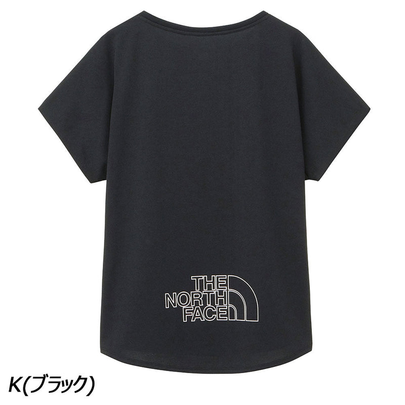 ノースフェイス フレンチスリーブロゴデザインティー Tシャツ 半袖 UVケア UPF15-30 静電ケア レディース