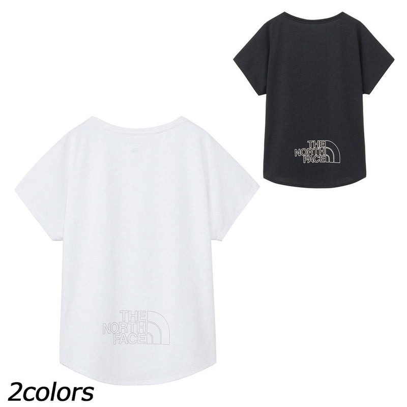 ノースフェイス フレンチスリーブロゴデザインティー Tシャツ 半袖 UVケア UPF15-30 静電ケア レディース