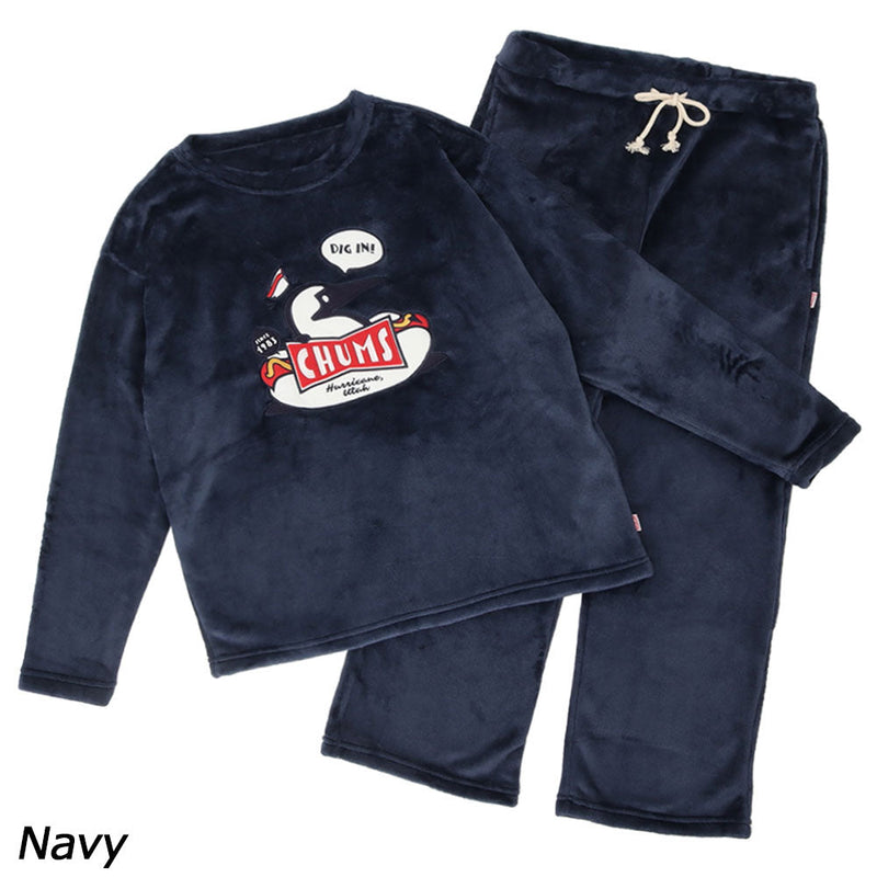 チャムス チャムスホームパウダーフリースチラックスウェアセット CH18-1368 フリース ルームウェア 上下セット レディース