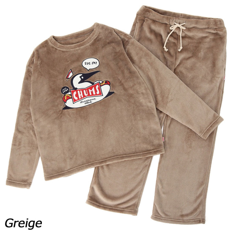 チャムス チャムスホームパウダーフリースチラックスウェアセット CH18-1368 フリース ルームウェア 上下セット レディース
