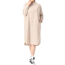 チャムス ハリケーンロングワンピース シャツ 長袖 スタンドカラー ワンピース スカート デニム レディース