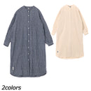 チャムス ハリケーンロングワンピース CH18-1344 シャツ 長袖 スタンドカラー ワンピース スカート レディース