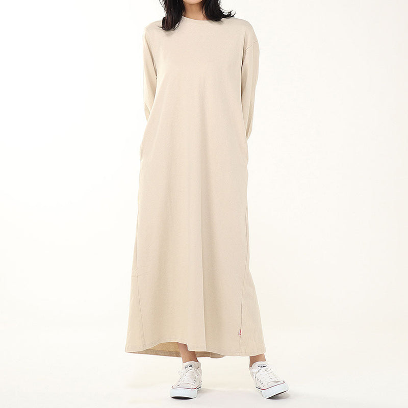 チャムス バックギャザーブラッシュドロングスリーブTドレス CH18-1361 Tシャツ 長袖 レディース ワンピース スカート レディース