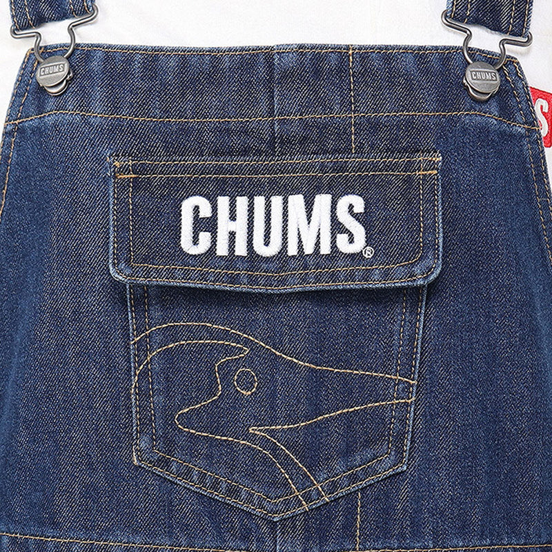 チャムス ウォームデニムオーバーオールフレアパンツ CH18-1366 オーバーオール ロングパンツ 長ズボン デニム 発熱素材 レディース