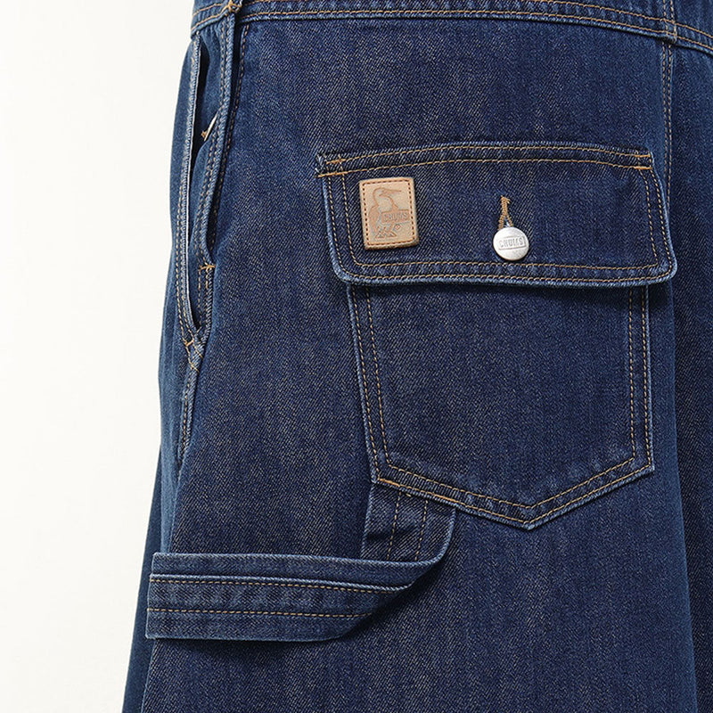 チャムス ウォームデニムオーバーオールフレアパンツ CH18-1366 オーバーオール ロングパンツ 長ズボン デニム 発熱素材 レディース