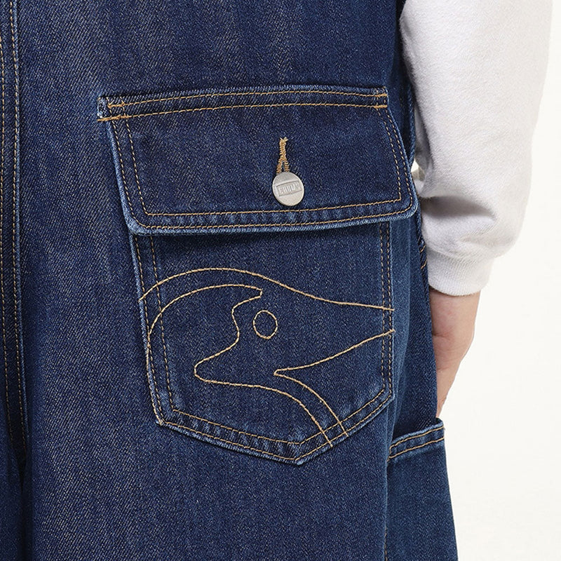 チャムス ウォームデニムオーバーオールフレアパンツ CH18-1366 オーバーオール ロングパンツ 長ズボン デニム 発熱素材 レディース