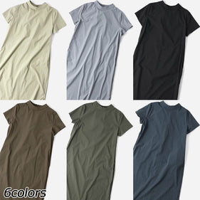 ジムマスター マイクロリップワンピース G521731 Tシャツ 半袖 ワンピース スカート ストレッチ 撥水 皺になりにくい レディース