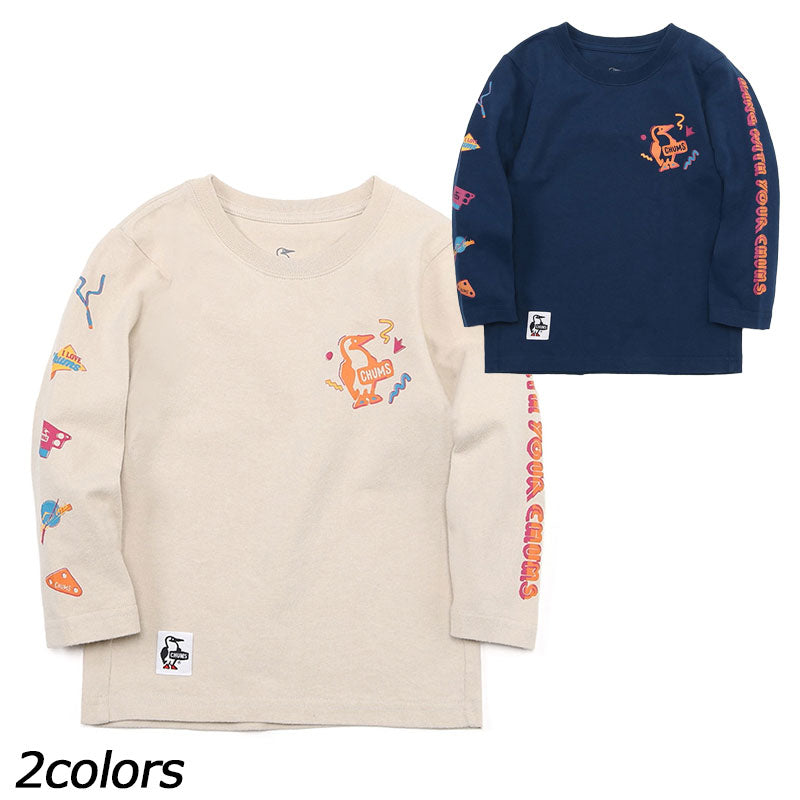 チャムス キッズディスコタイムブラッシュドロングスリーブTシャツ CH21-1341 Tシャツ 長袖 ロンT キッズ ジュニア ユース