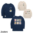 チャムス キッズインスタントカメラポケットブラッシュドロングスリーブTシャツ CH21-1342 Tシャツ 長袖 ロンT キッズ ジュニア ユース 親子お揃い