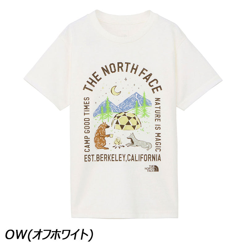 ノースフェイス ショートスリーブルミナスキャンプグラフィックティー Tシャツ 半袖 蓄光プリント UVケア キッズ