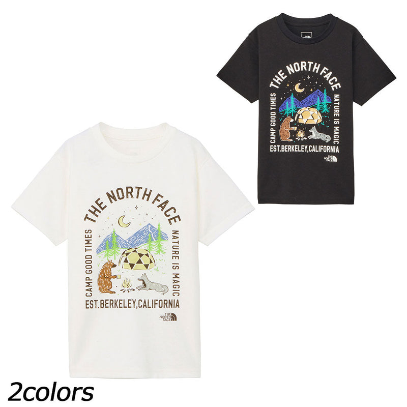 ノースフェイス ショートスリーブルミナスキャンプグラフィックティー Tシャツ 半袖 蓄光プリント UVケア キッズ